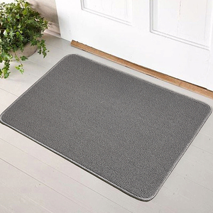 沙菲尔家用纯色地垫可机洗客厅简约现代防滑进门卫浴拍照地毯灰色