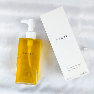 现货three小三卸妆油98%植物成分赋活温和天然 敏感肌用185ml新款