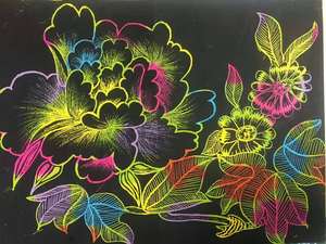 16开刮画纸50张 儿童diy美术纸 美术用品画材 4开8开16开a4