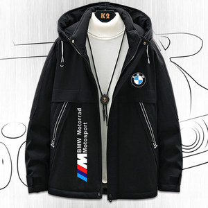 bmw宝马mpower汽车文化爱好者外套车友会衣服男女连帽羽绒服n