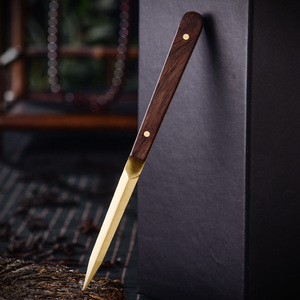 黄铜茶刀手工普洱茶饼刀胚铜制开茶刀刃茶具配件茶针茶锥撬茶器