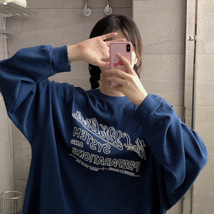 ins长袖t恤女原宿风宽松港味