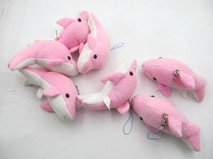 库存毛绒挂件 钥匙 包包 挂饰 粉色小海豚 瑕疵可清洗 模型玩具