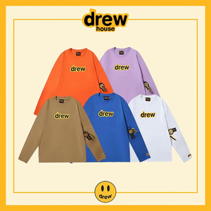 drew笑脸字母小众潮牌高街fog宽松男士情侣比伯同款长袖打底衫t恤