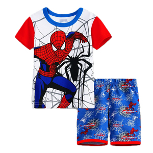 六一儿童表演服装蜘蛛人童装男女童夏季短袖套装睡衣两件套可外穿