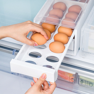 韩国进口ChangSinLiving冰箱双层抽屉式收纳盒厨房鸡蛋筐零食托架