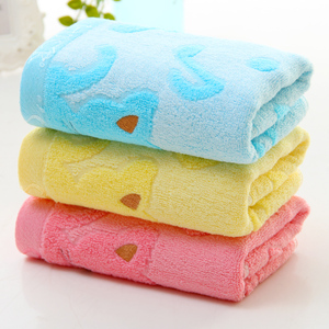 儿童毛巾家用洗脸冲凉洗澡不掉毛吸水幼儿卡通小兔超细纤维手巾