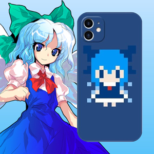 东方project像素原创手机壳琪露诺⑨液态硅胶笨蛋适用于苹果安卓