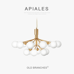 老树枝Apiales全铜魔豆灯意式现代客厅餐厅卧室创意艺术分子吊灯