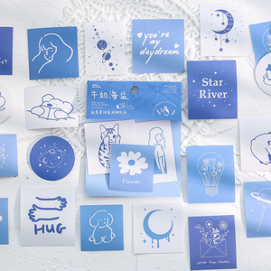 盐系星球手账贴纸包 可爱ins趣味卡通猫咪手帐拼贴装饰手机壳贴画