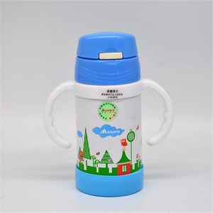 三和114保温杯吸管保温杯带把手娃娃壶260ml包邮特价真空保温杯