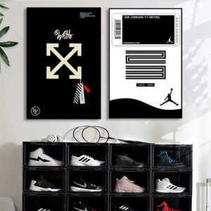 offwhite装饰画aj球鞋背景墙海报挂画潮牌潮流服装店卧室客厅壁画