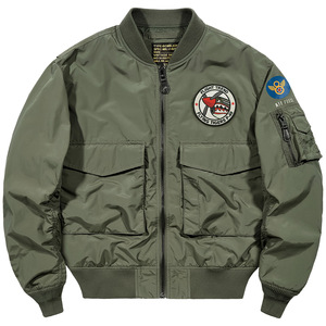 vip春季ma1飞行员夹克男宽松工装外套飞虎队复古刺绣徽章棒球服潮