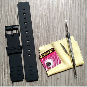 卡西欧小黑表 手表配件黑树脂胶带针扣表带 MQ-24-7B接口16mm包邮