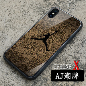 适用于苹果x手机壳aj乔丹iPhonexs钢化玻璃全包xsmax篮球科比8p潮