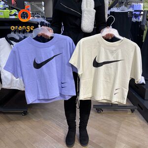 耐克女子短袖 nike夏季经典短款双钩运动休闲透气圆领t恤 db3873