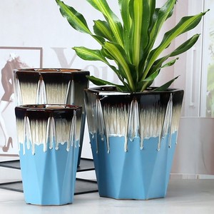 高花盆陶瓷大号特大号高筒发财树电视柜旁边摆件装饰