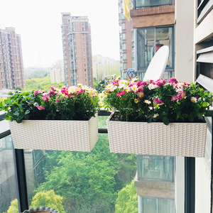 长方形花盆长条型阳台花槽悬挂懒人自吸水北欧花盆挂式大号种植箱