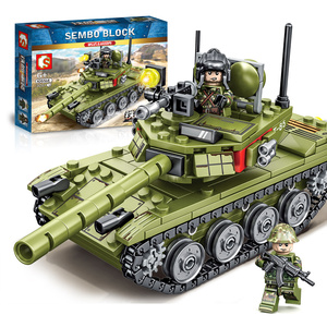 森宝积木中国85式主战坦克履带式装甲车水陆两栖步兵战车军事玩具