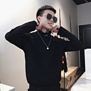 倾仔男人装淘宝秋季个性修身长袖t恤男潮流社会精神小伙衣服快手