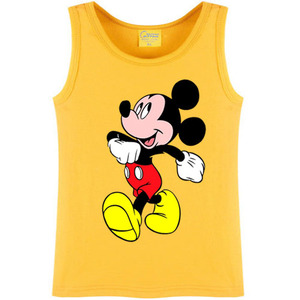 动画米奇米老鼠图案儿童装纯棉吊带背心男宝宝女孩中大童无袖夏衣