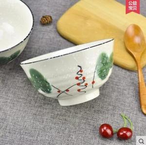 磁州窑创意陶瓷碗盘骨碟餐具手绘雪花釉日韩式面碗鱼盘味碟汤勺子