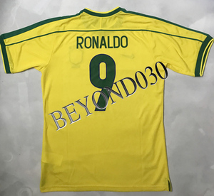 1998巴西主场9#ronaldo 9号罗纳尔多 复古主场球衣/足球服/波衫