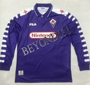 1998长袖佛罗伦萨/紫百合主场紫色球衣/波衫/足球服/jersey