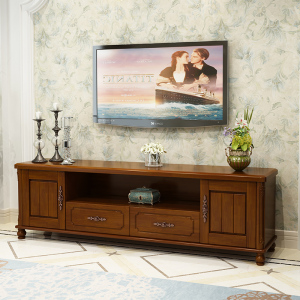 实木电视柜现代简约客厅茶几组合小户型橡木储物柜矮低柜1.5米1.