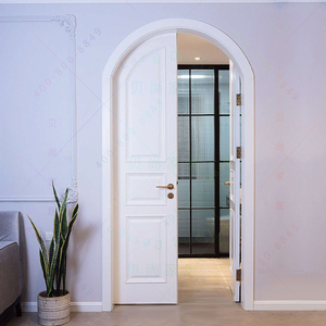 弧形门拱形门双开门子母门房间门美式实木烤漆门平开门别墅室内门