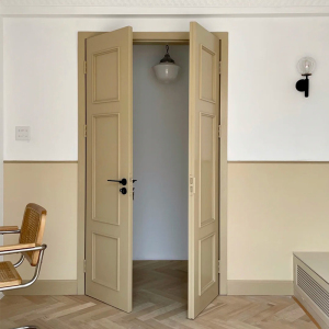 轻奢美式莫兰迪色双开门实木门卧室门房间门烤漆平开门别墅对开门