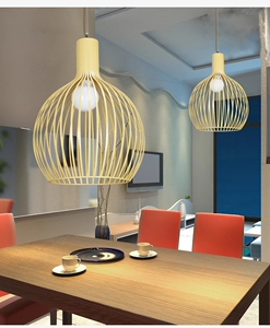 北欧复古美式新创意吧台艺术灯经典创意组合餐厅铁艺鸟笼简约吊灯