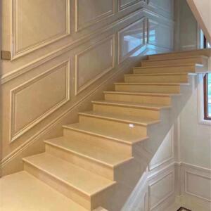 天然大理石楼梯踏步通体台阶石别墅室内外耐磨脚踏梯步石通体石材