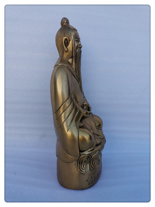 飞龙纯铜14寸长眉李大仙李长庚李金仙神像铜像佛像风水摆件工艺品