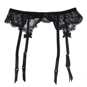 少女美屋欧美性感蕾丝吊袜带套装舒适镂空黑色超薄吊带袜夹丝袜夏