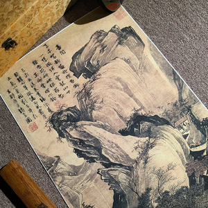 唐寅 骑驴归思图 山水画真迹复制唐伯虎玄关立轴挂画国画名画字画
