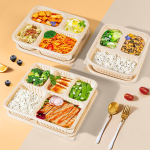 新款外卖打包盒4格5格一次性饭盒商用食品环保玉米淀粉可降解餐盒