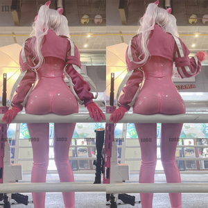 乳胶衣定制cosplay动漫紧身衣袜歪萌社nikke胜利女神爱丽丝粉套装