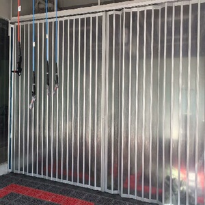 铝合金水晶折叠门汽车美容店洗车房贴膜打磨房防水防尘透明推拉门