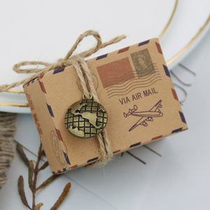 1个复古吊饰牛皮纸盒小茶叶花茶包装盒 长方形礼品盒礼物小纸盒子