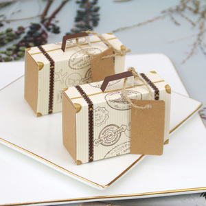 100个 抽屉式复古迷你行李箱喜糖盒 婚庆礼品糖果包装纸盒 饼干盒