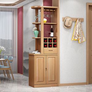 玄关隔断柜全实木酒柜客厅进门鞋柜双面多功能门厅柜60公分小户型