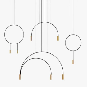 北欧极简灯饰设计师线条几何图案客厅餐厅吧台创意卧室咖啡厅吊灯