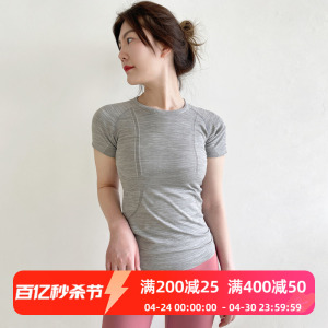 lulu瑜伽服短袖专业高端运动健身露露T恤速干上衣普拉提衣服女夏