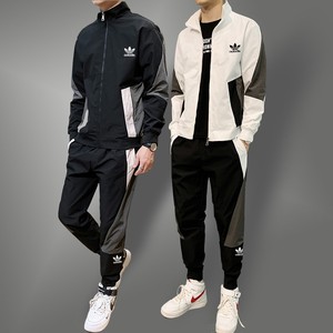 adidas达斯阿迪男士卫衣外套速干两件套秋季运动套装三叶草男装