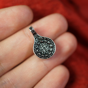 藏式九宫八卦牌纯银佛珠卡子双面卡子配饰配件挂饰佛珠侧挂小元素