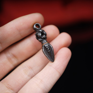 天铁托甲手工嵌铜金刚杵项链吊坠西藏精工制作金刚橛法器