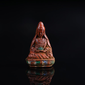 藏式手工彩绘大乐莲师擦擦迷你小寸佛西藏特色文玩手工佛像摆件