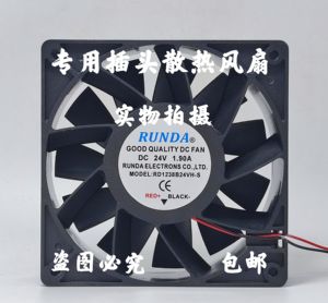 原装RUNDA RD1238B24VH-S 24V 1.90A 12038 12cm变频器电焊机风扇