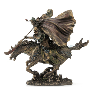 威罗尼三国志英雄人物雕像关羽骑马飞奔生日礼品工艺装饰摆件直营
